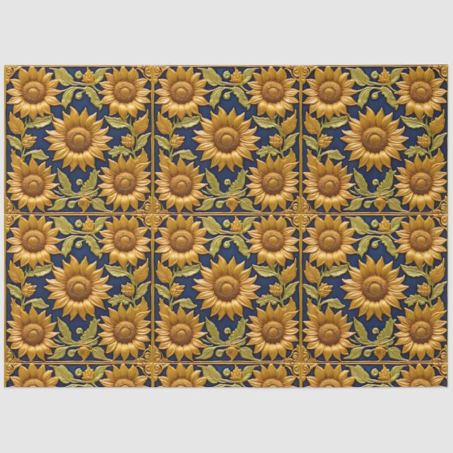 Papier Mousseline Beautiful Sunflowers Modern Collection (Recto)