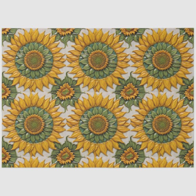 Papier Mousseline Beautiful Sunflowers Popular Collection (Recto)