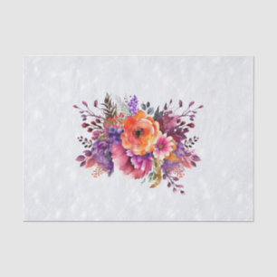 Papier Mousseline Beaux Fleurs de Jardin à l'Aquarelle Découpage