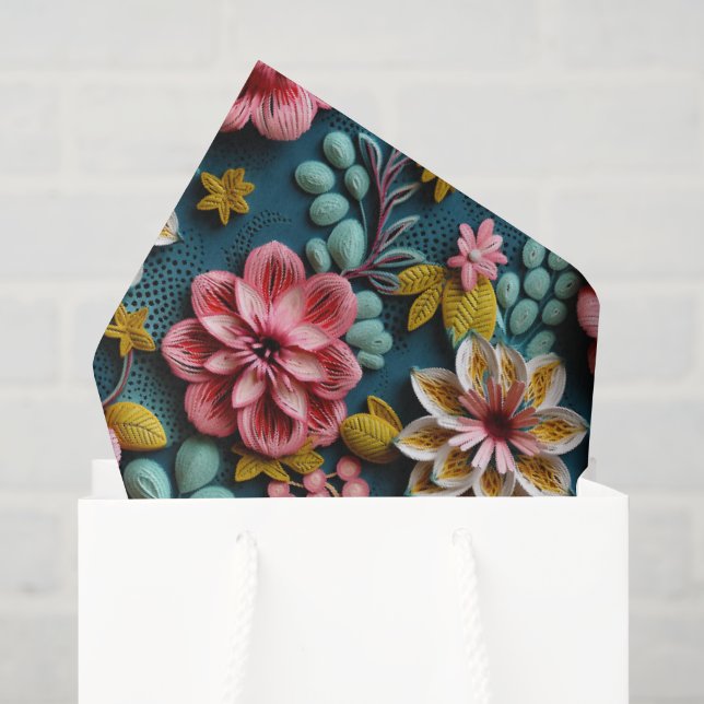 Papier Mousseline Beaux Floraux  (Sac cadeau)