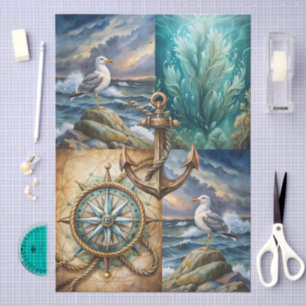 Papier Mousseline Beaux Thèmes Marins Decoupage