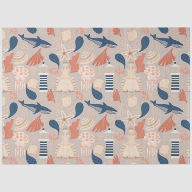 Papier Mousseline Bébé à bord Baby shower nautique (Recto)