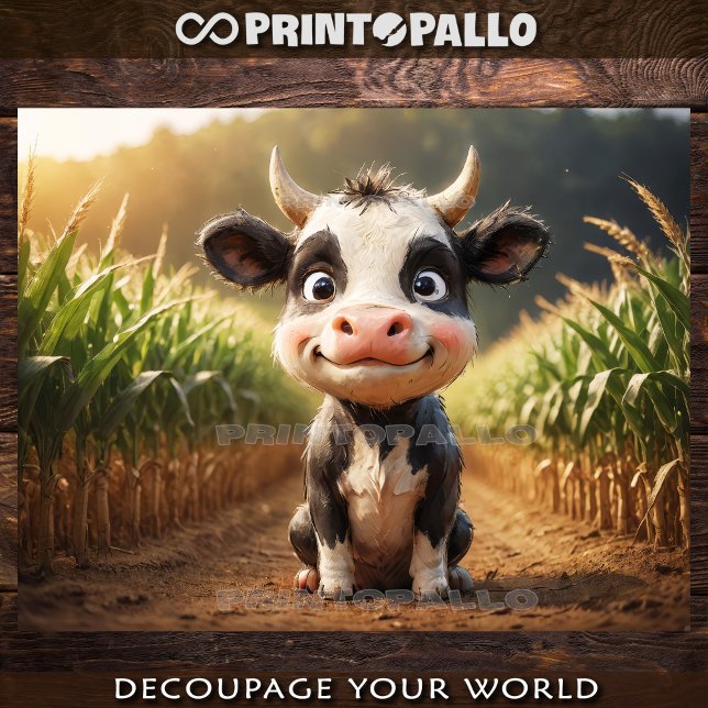 Papier Mousseline Bébé animaux de ferme : jeune vache (Créateur téléchargé)