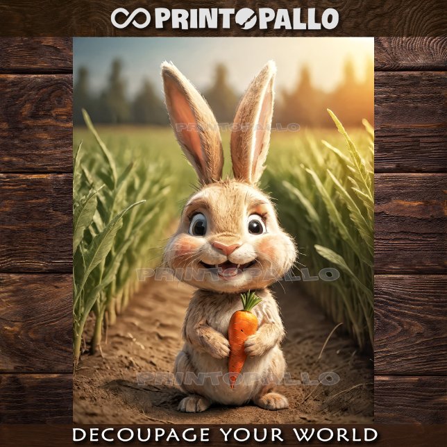 Papier Mousseline Bébé Animaux de la Ferme : le petit lapin (Créateur téléchargé)