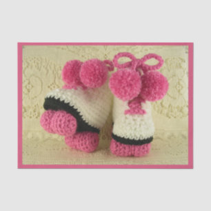 Papier Mousseline Bébé de félicitations (butins de patins de