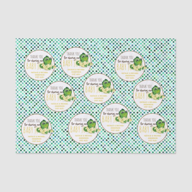 Papier Mousseline Bébé Dinosaure Hatching Egg Cute Garçons Filles Do (Recto)