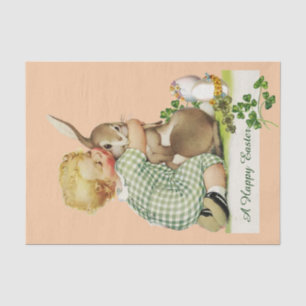 Papier Mousseline BÉBÉ HUGGING PÂQUES BUNNY, Rose