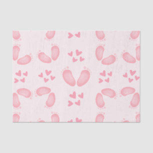 Papier Mousseline Bébé mignon fille rose pieds et Baby shower de coe