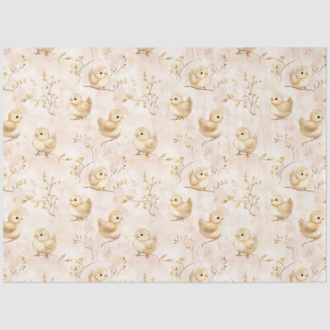 Papier Mousseline Bébé mignon Motif d'aquarelle rose (Recto)