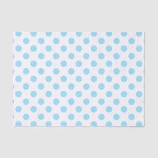 Papier Mousseline Bébé pois bleu et blanc