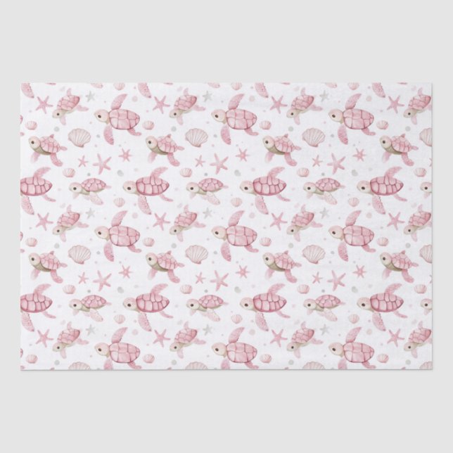 Papier Mousseline Bébé tortues et bébé (Recto)