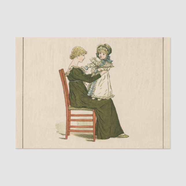 Papier Mousseline Bébé victorien Greenaway Mère (Recto)
