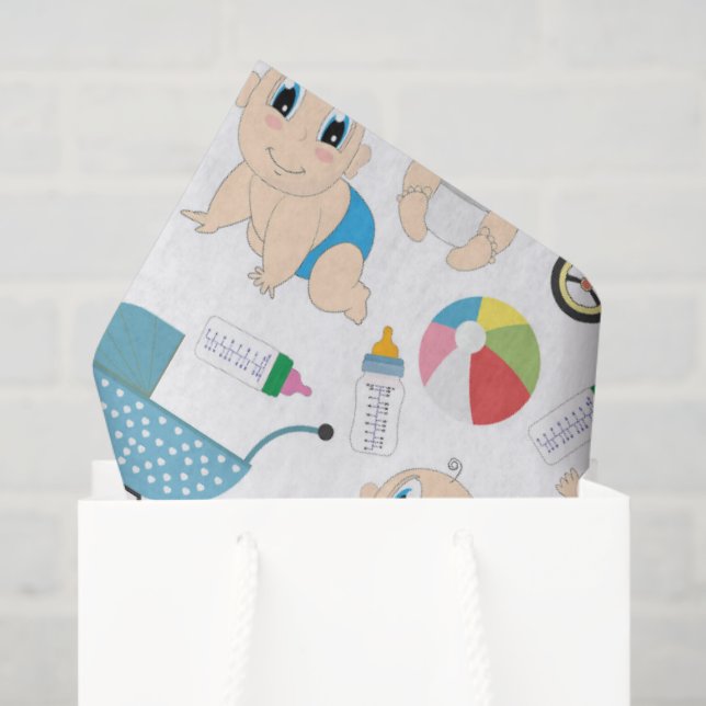 Papier Mousseline Bébés joueurs (Sac cadeau)