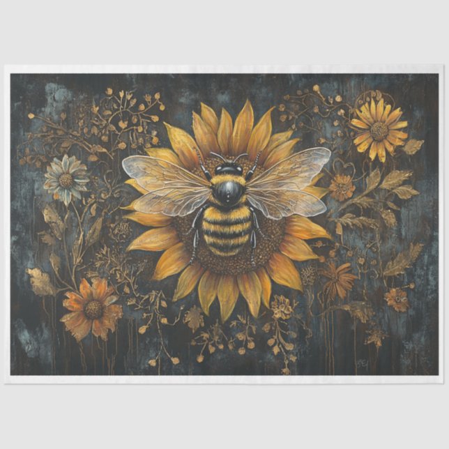 Papier Mousseline Bee de tournesol (Recto)