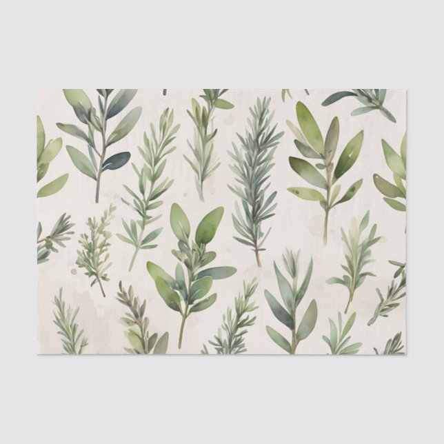 Papier Mousseline Beige pâle avec Herbe verte douce (Recto)