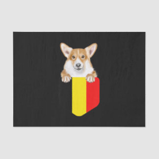 Papier Mousseline Belgium Flag Pembroke Welsh Corgi Dog In Pocket