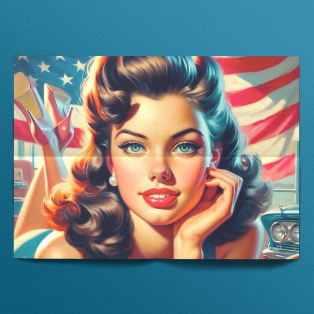 Papier Mousseline Belle Américaine Rétro (Créateur téléchargé)