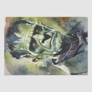 Papier Mousseline Belle : Aquarelle Frankenstein Decoupage