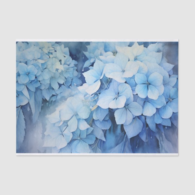 Papier Mousseline Belle aquarelle Hydrangea Decoupage (Recto)