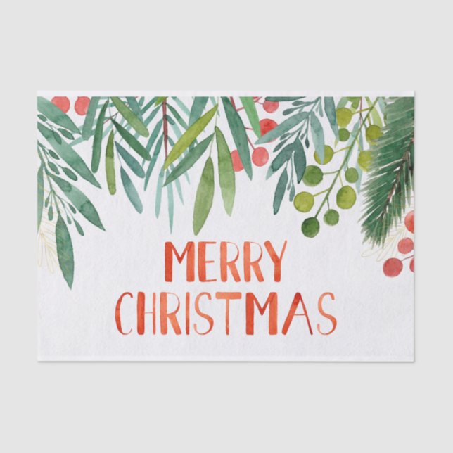 Papier Mousseline Belle aquarelle Lettrée à la main Berry & Branche  (Recto)