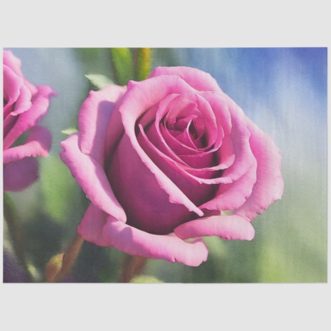 Papier Mousseline Belle aquarelle rose rose collection moderne (Recto)