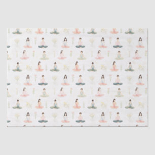 Papier Mousseline Belle aquarelle Yoga Girls Méditant la nature
