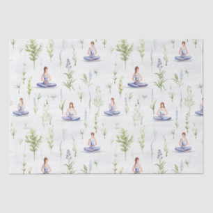 Papier Mousseline Belle aquarelle Yoga Girls Méditant la nature