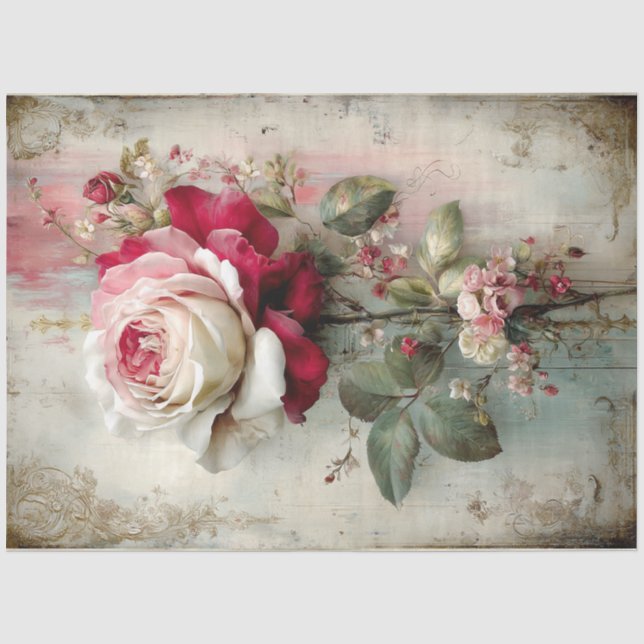 Papier Mousseline Belle collection de beauté Rose (Recto)