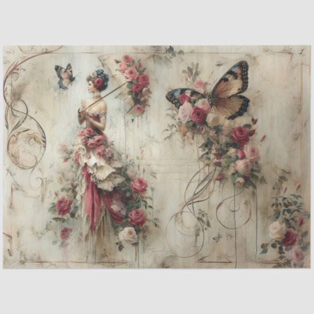 Papier Mousseline Belle collection de beauté Roses (Recto)