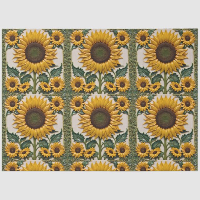 Papier Mousseline Belle collection de tournesols populaires (Recto)