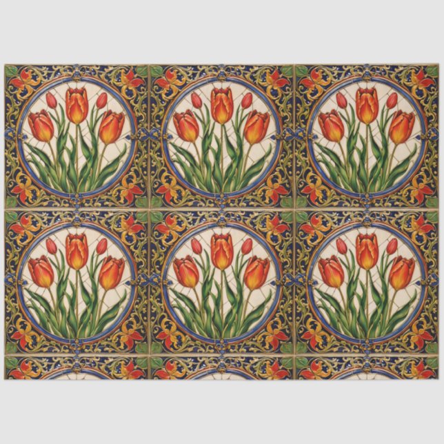 Papier Mousseline Belle collection de tulipes populaires (Recto)