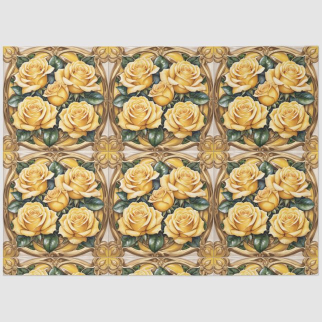Papier Mousseline Belle collection populaire de rose jaune (Recto)