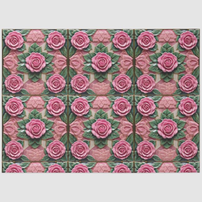 Papier Mousseline Belle collection populaire Roses roses roses (Recto)