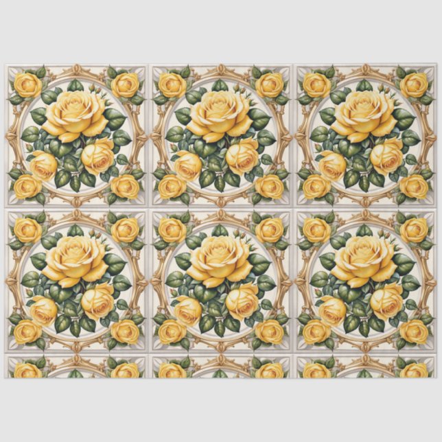 Papier Mousseline Belle collection tendance de rose jaune (Recto)