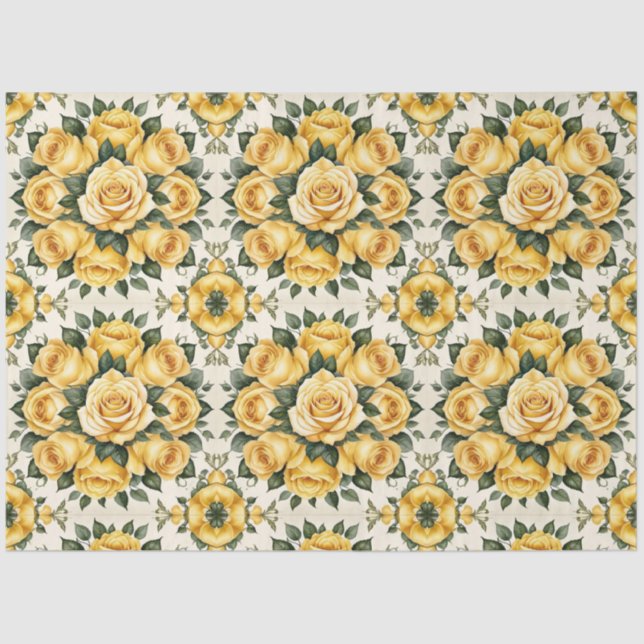Papier Mousseline Belle collection tendance Rose Jaune (Recto)