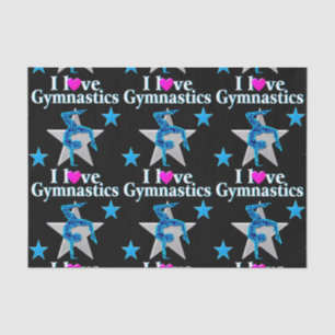 PAPIER MOUSSELINE BELLE CONCEPTION DE GYMNASTIQUE BLEU ET ARGENT