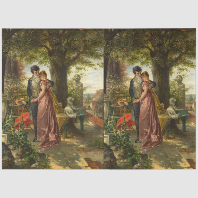 Papier Mousseline Belle déco de peinture du début du XIXe siècle (Recto)