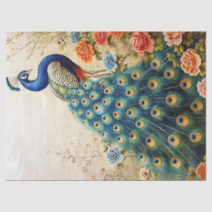 Papier Mousseline Belle Découpage de paon floral