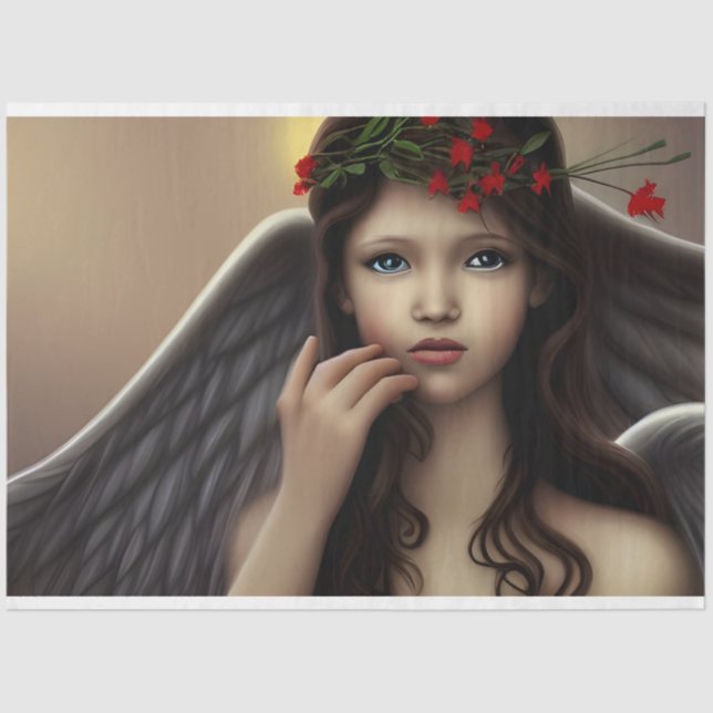 Papier Mousseline Belle Découpage Vintage Noël Angel (Recto)