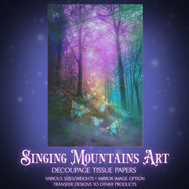 Papier Mousseline Belle Enchantée Papillons de la Forêt Découpage (Créateur téléchargé)