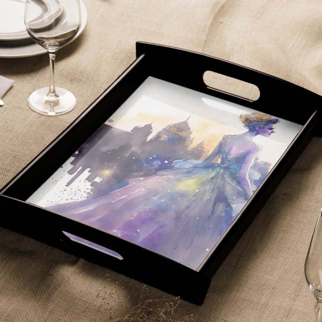 Papier Mousseline Belle Femme | Abstrait Fairytale City Princess (Créateur téléchargé)