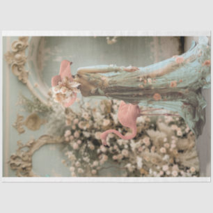 Papier Mousseline Belle Femme, Flamant & Floral, Art Portrait