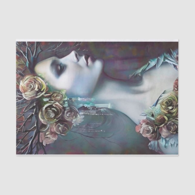 Papier Mousseline Belle femme gothique (Recto)