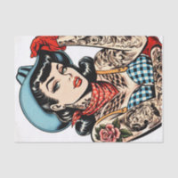 Belle fille au tatouage en caricature