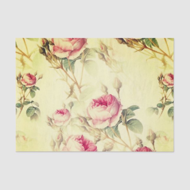Papier Mousseline Belle florale Vintage (Recto)
