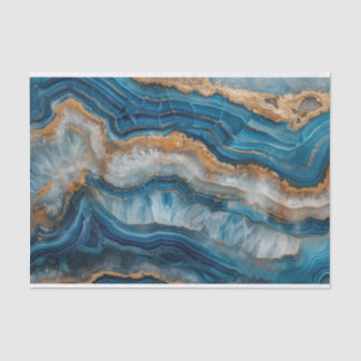 Papier Mousseline Belle géode de cristal en bleu et or