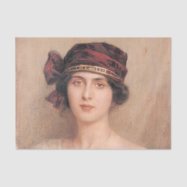 Papier Mousseline Belle, jeune dame, par Albert Lynch, époque de (Recto)