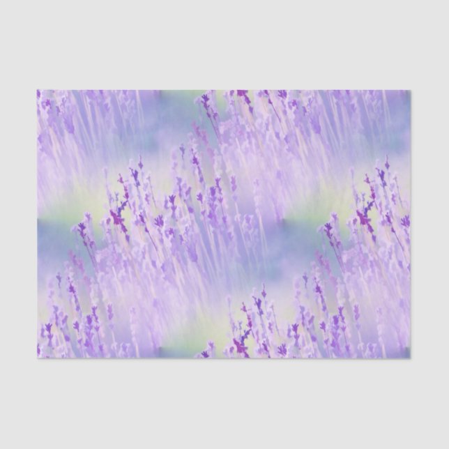 Papier Mousseline Belle Lavande Fleur Champ ou prairie Purple (Recto)