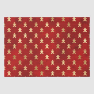 Papier Mousseline Belle or rouge pain d'épices biscuit élégant Noël
