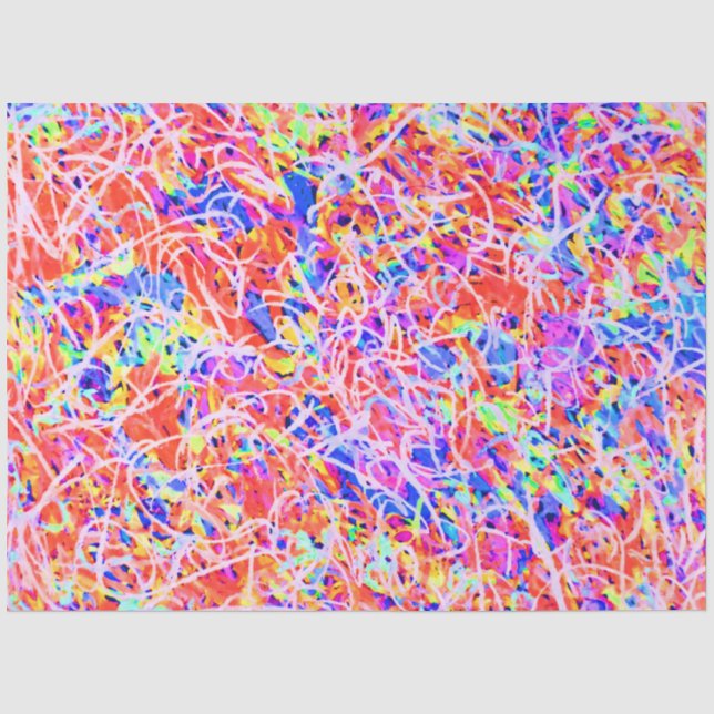 Papier Mousseline Belle peinture abstraite colorée (Recto)